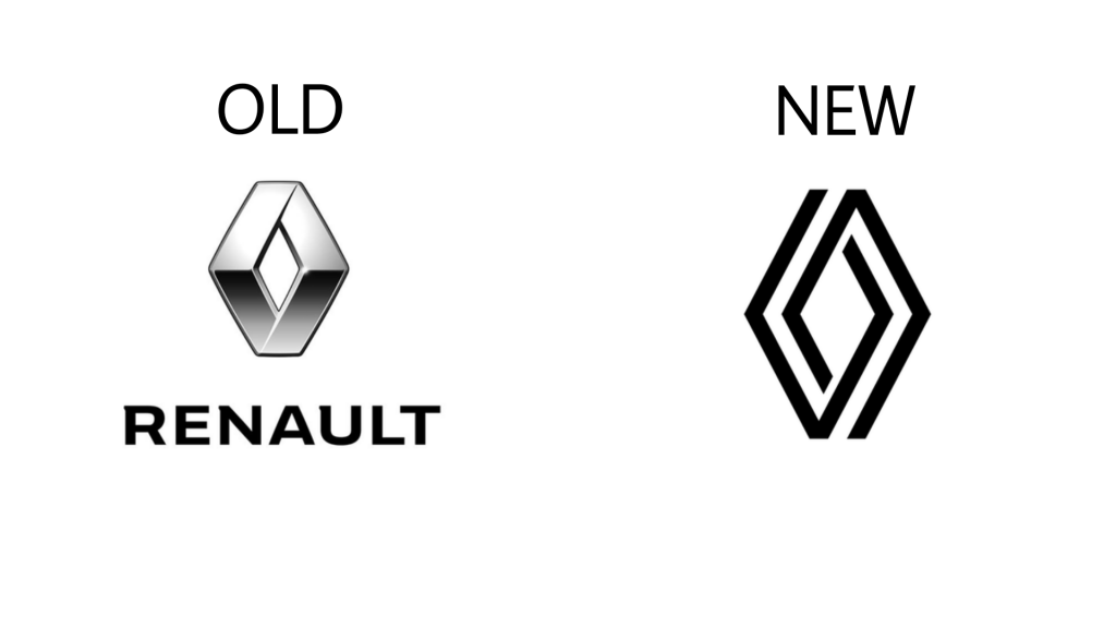 Renault opted to use a flat design - simple, two-dimensional elements and bright colors